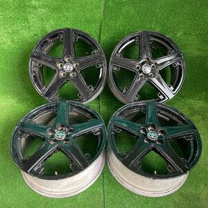 ALL 1円から！売切！ 620.TOYOTA 50系 プリウス ツーリング 17×7j +50 100 5穴 4本 トヨタ ブラック 純正ホイール 純正オプション