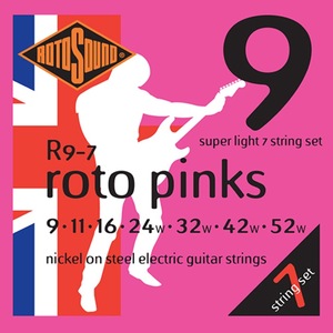 ロトサウンド 7弦ギター弦 1セット R9-7 ROTO PINKS 7 STRING 9-52 7弦ギター用 エレキギター弦 ROTOSOUND