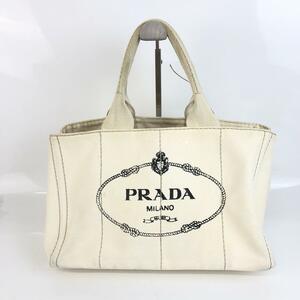 PRADA プラダ カナパ ハンドバッグ ホワイト レディース ブランド ロゴプレート 鞄 カバン かばん 送料無料 通勤 通学