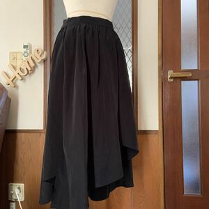 w closet ブラックロング丈 フレアスカート 切り替えフリーサイズ