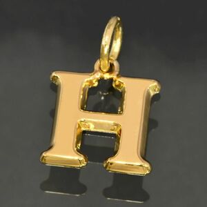 ペンダントトップ 18金 イエローゴールド H イニシャルのペンダント Mサイズ ペンダントヘッドのみ｜K18YG 18k 貴金属 レディース メンズ