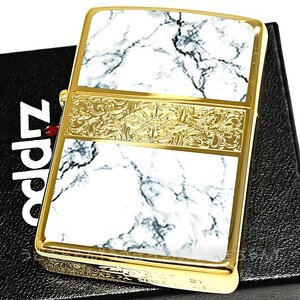 zippo☆両面加工☆大理石柄☆アラベスクラインG☆GD/WH☆ジッポ ライター