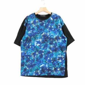 ISSEY MIYAKE MEN イッセイミヤケメン 総柄切替Tシャツ 3 ブラック ブルー