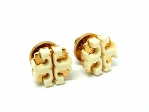 1円 ■極美品■ TORY BURCH トリーバーチ ピアス アクセサリー レディース アイボリー系×ゴールド系 BK0497