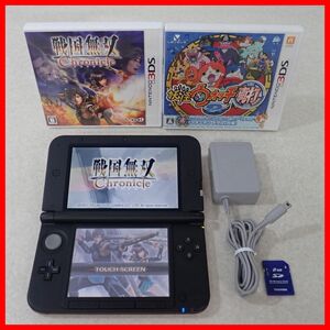 動作品 ニンテンドー3DSLL 本体 SPR-001 レッド×ブラック + ソフト 戦国無双 Chronicle 等 2本 まとめてセット Nintendo 任天堂【10