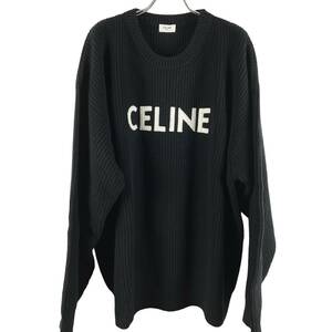 Celine(セリーヌ) OVERSIZED SWEATER IN RIBBED WOOL KNIT (black)