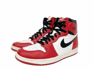 NIKE (ナイキ) AIR JORDAN 1 CHICAGO エアジョーダン1 シカゴ 94年復刻 スニーカー 130207-101 US8.5 26.5cm ホワイト×レッド 白黒赤/028