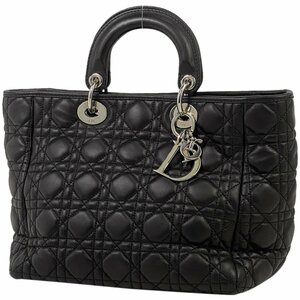 クリスチャンディオール Christian Dior レディディオール 2WAY カナージュ ハンドバッグ レザー ブラック レディース 【中古】