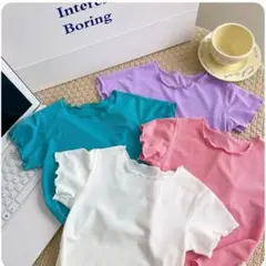 【新品未使用】リブT メロウ 90サイズ　トップス Tシャツ ピンク 春夏