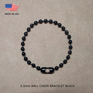 4.5mm BALL CHAIN BRACELET- BLACK- Made in U.S.A./ 4.5mm ボールチェーン ブレスレット-ブラック