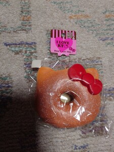 日本限定 スクイーズ HELLO KITTY ハローキティ ビッグドーナツマスコット やわらか感触 サイズ約横9.5cm (株)サンリオ　シュガー