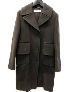 [洋服] MARNI：マルニ 重量感のあるコート ブラウン ラナウール サイズ：40(L) オールドマルニ？ レディースファッション