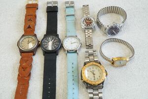 F604 TIMEX/タイメックス 腕時計 7点セット ブランド アクセサリー クォーツ メンズ レディース 大量 まとめて おまとめ まとめ売り 不動品