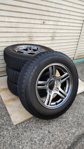 歴代最軽量 ジムニー ランドベンチャー 純正 ENKEI 16インチ 5.5J +22 175/80R16 バリ山 スタッドレスタイヤ付き タイヤホイール 4本セット