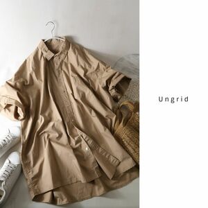 新品☆アングリッド Ungrid☆洗える 綿100％ ビッグハーフスリーブシャツ フリーサイズ☆A-O 1764