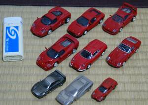 ■≪ジャンク≫フェラーリミニカーまとめて9台 ミニ・極小・飾り・置き物 Ferrari Enzo testarossa F40 F50 DINO246GT 250GTO italy