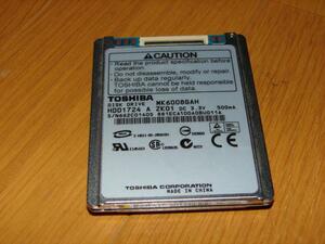 Toshiba 60GB 1.8inch(ZIF/LIF) IDE/100 MK6008GAH HDD1724 40S
