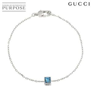 グッチ GUCCI G キューブ ブルートパーズ ブレスレット 16cm K18 WG ホワイトゴールド 750 Bracelet 90227613