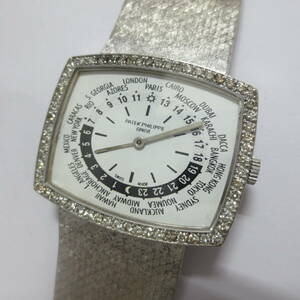 ○ PATEK PHILIPPE パテックフィリップ ゴンドーロ 3528/2 18金無垢ホワイトゴールド 750WG K18WG 純正ダイヤモンド アーカイブ付 本物