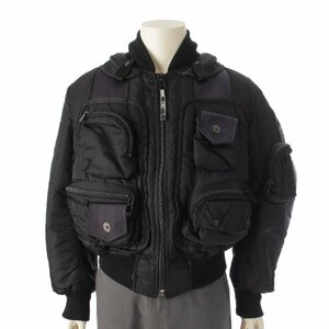 【イッセイミヤケ】Issey miyake　96AW メンズ アーカイブ Parachute Cargo MA-1 ボンバージャケット ブラック M 【中古】198249