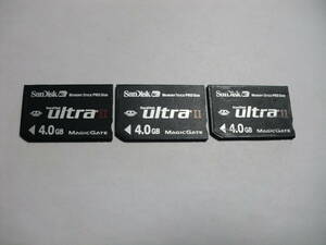 3枚セット　4GB　SanDisk　ULTRA2　フォーマット済み メモリースティックプロデュオ memory stick pro duo　送料63円～　PSPなどに