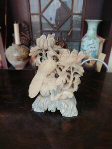 中国石 花鳥 彫刻