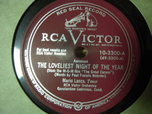 【ＵＳ盤ＳＰ】「Mario Lanza/THE LOVELIEST NIGHT OF THE YEAR」RCA