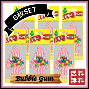 Little Trees Bubble Gum リトルツリー バブルガム 6枚セット　　エアフレッシュナー 芳香剤 USDM 消臭剤 JDM エアフレ D090