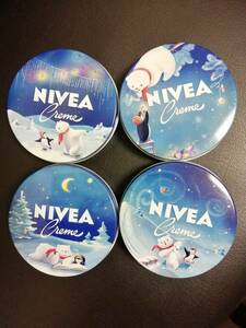 レア 稀少 ニベア NIVEA クリーム ロシア限定デザイン クリスマス 青缶 150ml×4 セット 未使用 送込