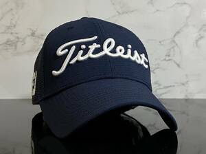 【未使用品】69E★Titleist タイトリスト ゴルフ メッシュ キャップ 帽子 CAP 高級感のあるネイビーにシリーズロゴとFJロゴ《FREEサイズ》