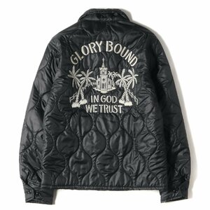 美品 COOTIE クーティー ジャケット サイズ:S ロゴ 刺繍 キルティング ジャケット ブラック 黒 アウター ブルゾン コート ブランド