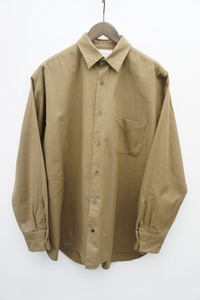 美品21AW MARKAWAREマーカウェア NEW COMFORT FIT コンフォートフィット 長袖シャツ A21C-06SH02C カーキ1109N▲