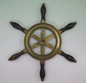 真鍮製舵輪（ラット）35cm 舵 ブラス ハンドル アンティーク品