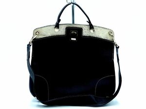 FURLA フルラ レザー 2WAY ハンド ショルダー バッグ アイボリーｘ紺 ■■ ☆ ebb4 レディース