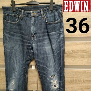 EDWIN（エドウィン）503 ダメージ加工デニムパンツ 36（My20）E50303 日本製 ジーパンジーンズ ■60