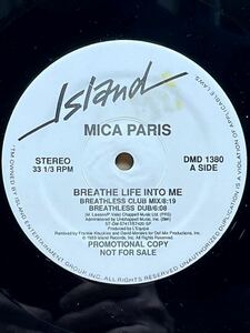 【Remixed By Frankie Knuckles,David Morales！！】Mica Paris - Breathe Life Into Me ,Island Records - DMD 1380 ,12,Promo ,US 1989