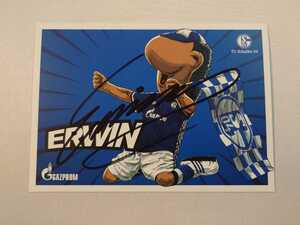 【貴重】シャルケ04 FC Schalke 04 エルウィン ERWIN マスコット 直筆サイン オートグラフカード サッカー ドイツ ブンデスリーガ auto