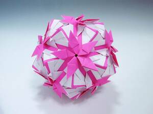 くす玉　30枚組　折り紙　ユニット　O-5　桃色　kusudama　origami　ハンドメイド