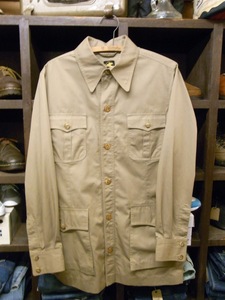 MADE IN CANADA HUNTING WORLD DIOLEN COTTON SAFARI JACKET SIZE 40 ヴィンテージ ハンティング ワールド サファリ ジャケット