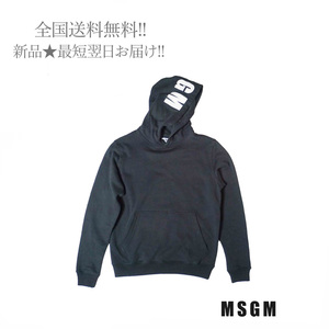 C872.. MSGM レディース フード付きトレーナー ブラック ▼ S