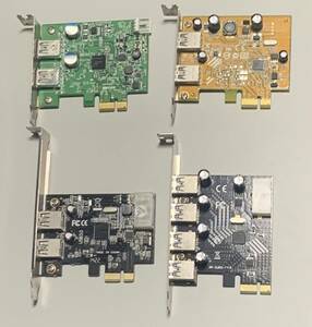 【中古】PCIE 1X USB3.0拡張カード 4種 / USB2302EP IFC-PCIE2U3/B DW-VL805-T4B TFTEC 90258308（詳細不明） / USB3.0増設