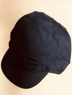 ナフコ　コットン　キャスケット帽　黒　フリーサイズ