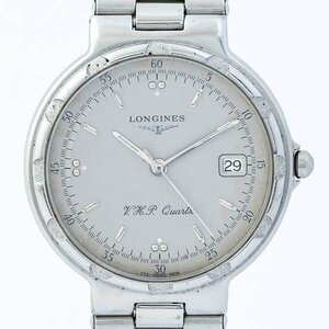 LONGINES ロンジン 174.4976 CONQUEST コンクエスト V.H.P. クォーツ デイト シルバー文字盤 メンズ腕時計 #35284