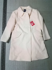 新品★ミキハウス★白い上品なウールコート★定価￥28350★140サイズ★カシミヤ入り★Miki House