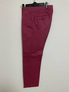 PT01 TORINO コットン リネン ボルドー パンツ スラックス 春夏物 446 SLIMFIT Style:LeHavre ビームス取扱い ワインレッド 送料込