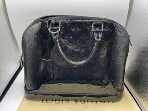 M37 1円〜 【ほぼ未使用】VUITTON ルイヴィトン ハンドバッグ ヴェルニ LV アルマ　モノグラム ブラック　黒　レディース