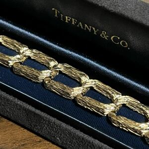 VINTAGE TIFFANYヴィンテージティファニー 14Kゴールド テクスチャード チェーン ブレスレット オールドOLDビンテージK14金 喜平 廃盤 廃番