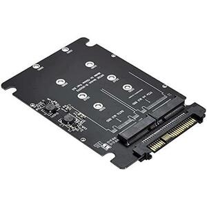 SATA M.2 SSD to SAS & NVMe M.2 NGFF SSD to U.2 SFF-8639 変換 アダプター 2 in 1 Combo Adapter