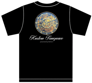 サイズが選べる Kustom Timepeace Tシャツ黒 17 S/M/L/XL カスタム時計 懐中時計 文字盤 エングレービング
