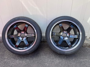 RAYS VOLKRACING TE37SL 9J×17+22　２本セットタイヤ付き　